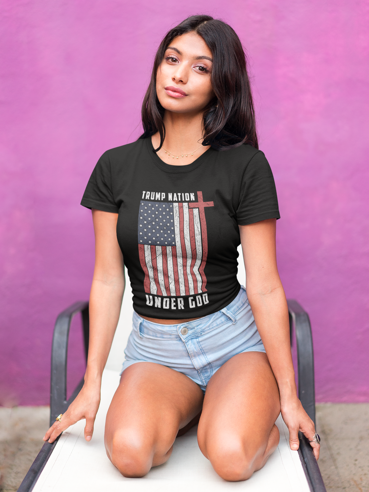 TRUMP NATION UNDER GOD - CROSS FLAG