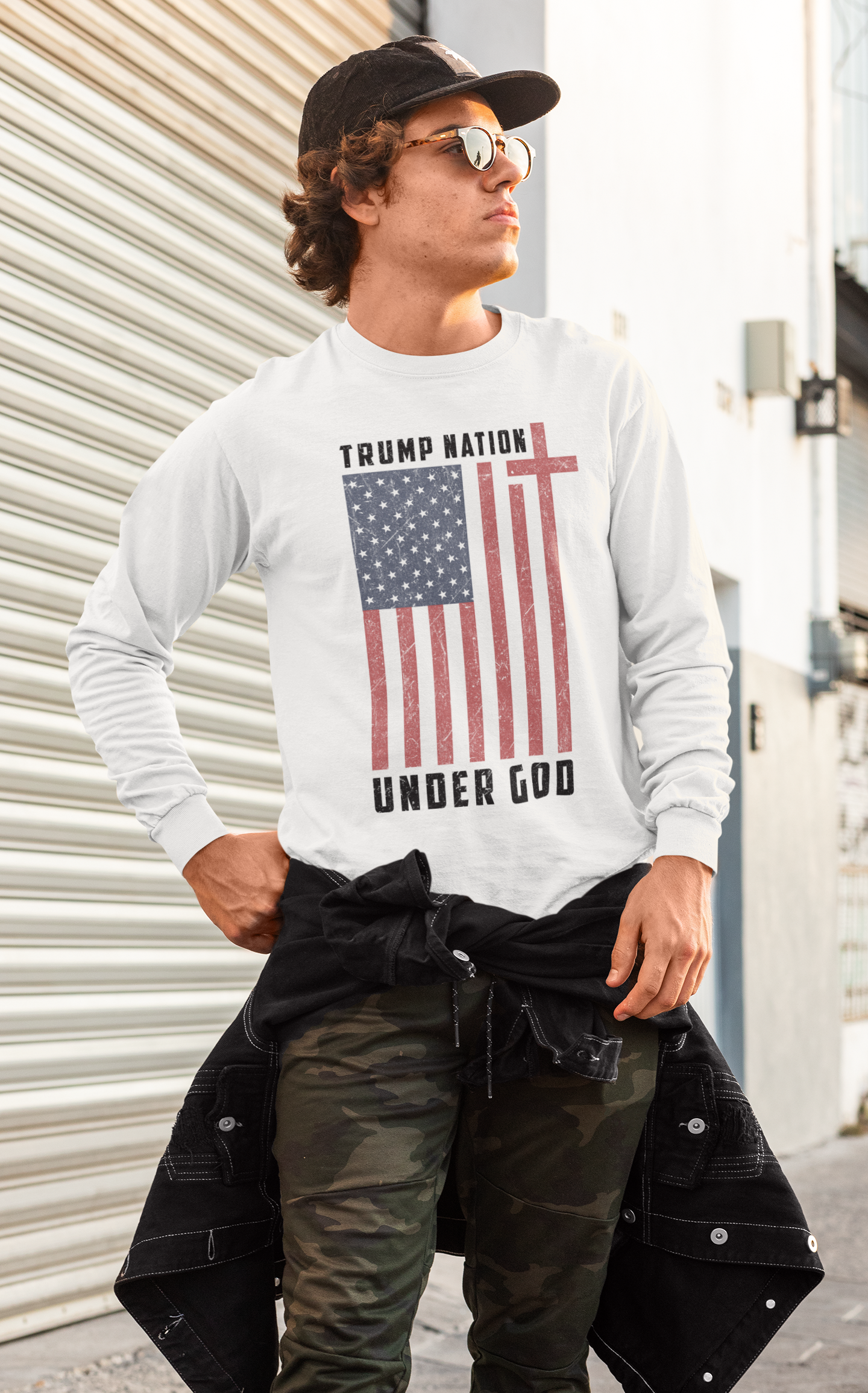 TRUMP NATION UNDER GOD - CROSS FLAG